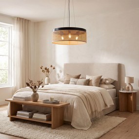 Toolight Toolight, APP1901-3CP, závesné svietidlo s ratanovým tienidlom, Ø 40 cm, 3× E27, hnedá, OSW-63000