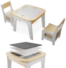 Detský stôl a stoličky s úložným priestorom a doskou