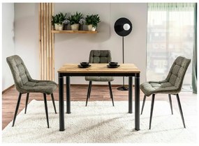 Čierny jedálenský stôl DAMAR 100x60 cm, dekor dub artisan