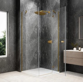 Polysan Polysan, GLOBE GOLD MATT štvorcová sprchová zástena 800x800mm, číre sklo, pravé, GB1080-3215RG