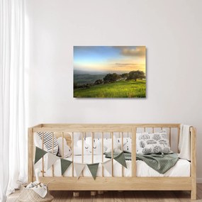 Sklenený obraz - Výhľad z kopca (70x50 cm)