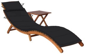 Záhradné ležadlo so stolíkom a s podložkou akáciový masív 3061594