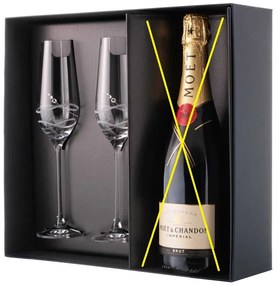 Diamante darčekový set pohárov na šampanské so Swarovski kryštálmi Venezia 230 ml 2KS