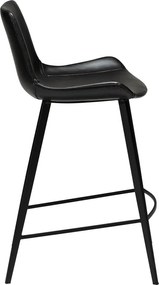 Čierna barová stolička z imitácie kože DAN–FORM Denmark Hype, výška 91 cm