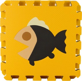 LEAN Toys Mäkké puzzle vzdelávacie penové podložky EVA Animals Brown 16 el.