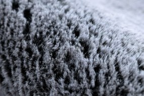 Moderný prateľný koberec LAPIN Shaggy,  čierny/ slonová kosť