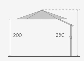 Doppler EXPERT 350P – záhradný slnečník s bočnou tyčou světle šedý (kód farby T827), 100 % polyester