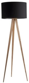 Čierna lampa s drevenými nohami Zuiver Tripod Wood