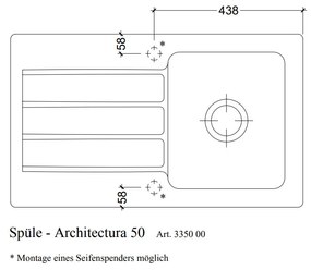 Villeroy & Boch Architectura 50 - Keramický vstavaný drez 860x510mm, alpská biela CeramicPlus 335001R1