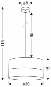 Luster na lanku PORTO 1xE27/60W/230V čierna/hnedá