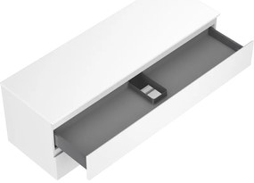 Mexen Orio, kúpeľňová skrinka pod umývadlo 140 cm s hornou časťou, 2 zásuvky, biela matná, 91A10-14047-2-BFFC01