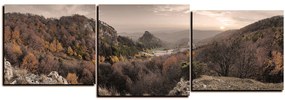 Obraz na plátne - Jesenná krajina pri západe slnka, Slovensko, Vrsatec - panoráma 5260FD (90x30 cm)