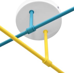 Prisadený luster CAMBRIDGE 4xE27/20W/230V modrá/žltá