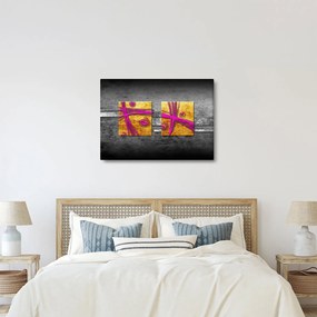 Obraz farebných štvorcov na čiernom pozadí (70x50 cm)