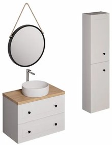 Kúpeľňová zostava s umývadlom vrátane umývadlovej batérie, vtoku a sifónu Naturel Forli biela KSETFORLI11, 1 ks