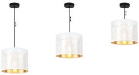 Závesné svietidlo Asti0, 1x biele PVC tienidlo, (fi 20cm), g, b