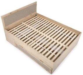 Dvoulůžková postel Borneo K 160x200 s šuplíky dub artisan/černá
