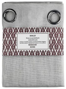 Záclona na priechodkách Dolly polyester svetlosivá 140x260 (x2) Merkury Home