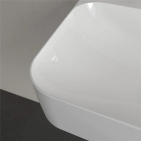 VILLEROY &amp; BOCH Finion závesné umývadlo s otvorom, so skrytým prepadom, 600 x 470 mm, biela alpská, s povrchom CeramicPlus, 416864R1