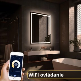 LED zrkadlo Moderna 50x70cm teplá biela - wifi aplikácia