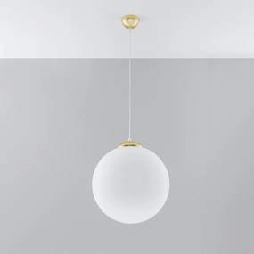 Závesné svietidlo Ugo, 1x biele sklenené tienidlo, (fi 40 cm), g