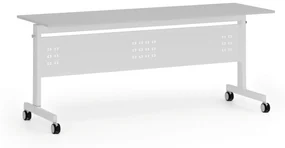 Mobilný stôl PRIMO MOBI, 1800 x 600 mm, biela podnož, sivá