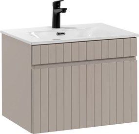 Comad Kúpeľňová skrinka s keramickým umývadlom Iconic Cashmere 60 cm - čierna mat