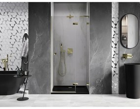 Mexen, Mexen Lunar L Otočné pravé sprchové dvere 95 cm, transparentné, zlaté - 834L-095-000-50-00-P