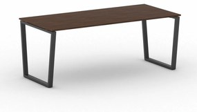 Kancelársky stôl PRIMO IMPRESS, čierna podnož, 2000 x 900 mm, orech
