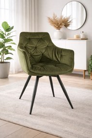 JEDÁLENSKÁ OTOČNÁ STOLIČKA INGE OLIVOVO ZELENÁ