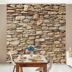 MANUFACTURER -  Súprava posuvnej záclony - Americká kamenná stena - 4 panely