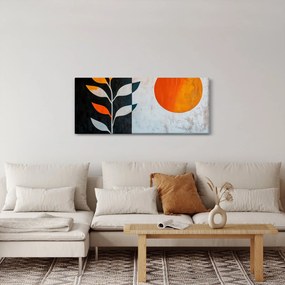 Obraz - Abstrakcia rastliny a slnka (120x50 cm)