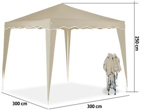 InternetovaZahrada Záhradný altánok Capri 3x3 m - 2 bočné steny - béžová