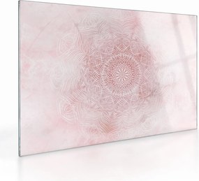 Sklenený obraz - Ružová mandala (70x50 cm)