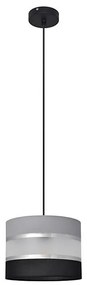 Luster na lanku HELEN 1xE27/15W/230V pr. 20 cm čierna/šedá/strieborná