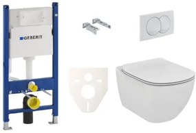 Závesný set WC TESI Ideal Standard + modul Geberit Duofix s tlačidlom Delta 20 biele SIKOGES5F0, 1 ks