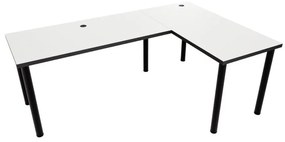 Rohový herný pc stôl Gamer N (biela + čierna) (P). Vlastná spoľahlivá doprava až k Vám domov. 1054970
