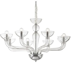 Ideal Lux - Luster na reťazi CASANOVA 8xE14/40W/230V pr. 88 cm číra