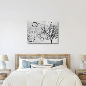 Abstraktný obraz so stromami (70x50 cm)