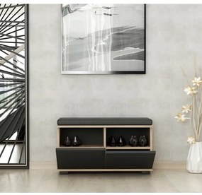 Skrinka na topánky DRAGO 42x80 cm čierna/orech