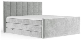 Svetlosivá boxspring posteľ s úložným priestorom 200x200 cm Ava – Maison de Rêve