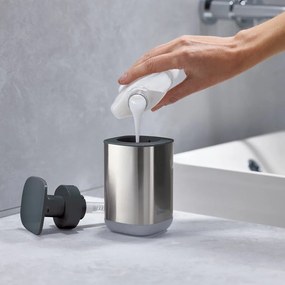 Dávkovač mydla z nehrdzavejúcej ocele v lesklej striebornej farbe 250 ml Presto Steel – Joseph Joseph