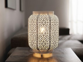Stolná lampa s marockým tienidlom biela SOMES Beliani