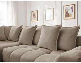 Taupe ženilková rozkladacia/s úložným priestorom rohová pohovka (ľavý roh/do L) Everest – Bobochic Paris
