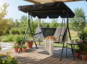 Garden Line ZÁHRADNÁ HOJDAČKA S TEXTILENE 170 x 110 x 153 cm ČIERNA