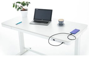 Výškovo nastaviteľný stôl OfficeTech 2, 120 x 60 cm, biela