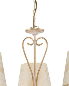 BRILAGI - Luster na reťazi SONIA 3xE27/15W/230V, priemer 64 cm, krémová/patina