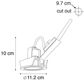 Sada 6 moderných zapustených bodových svietidiel bielej farby s možnosťou naklápania AR70 - Cisco