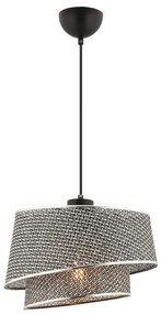 Závesný luster na lankách BARETTE 1xE27/60W/230V sivý/lesklý chróm