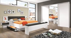 Šatníková skriňa Ernie, biela / zrkadlo